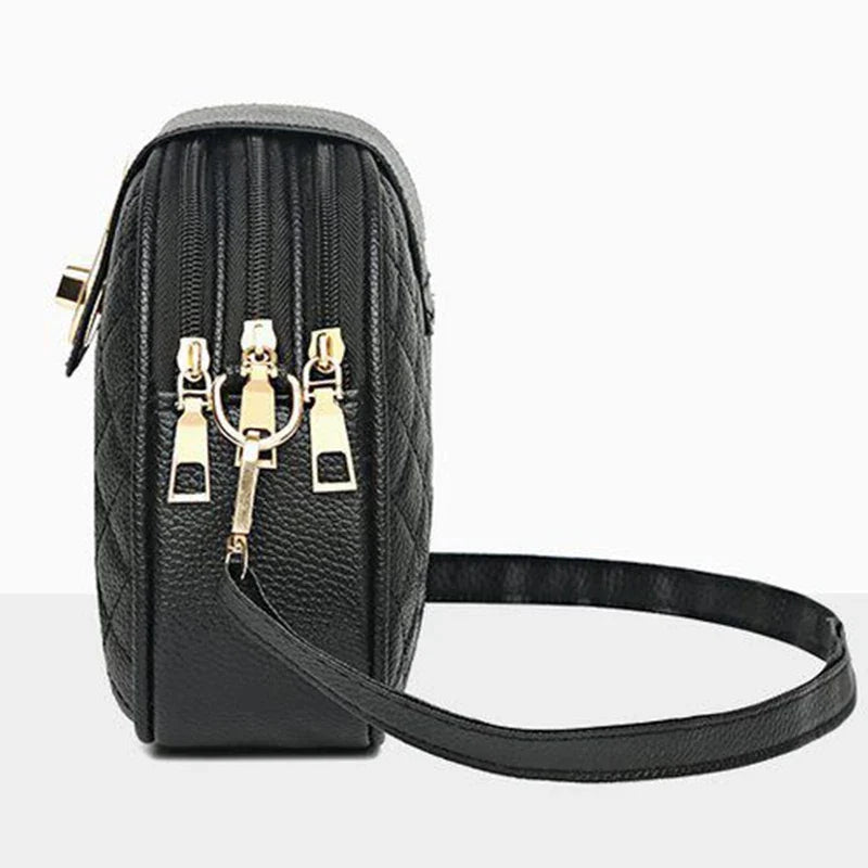 Daily Wear Rhombus Stitch Leather Shoulder Bag Detachable Strap, Elegant Small Bag for Women Casual Street Matching
