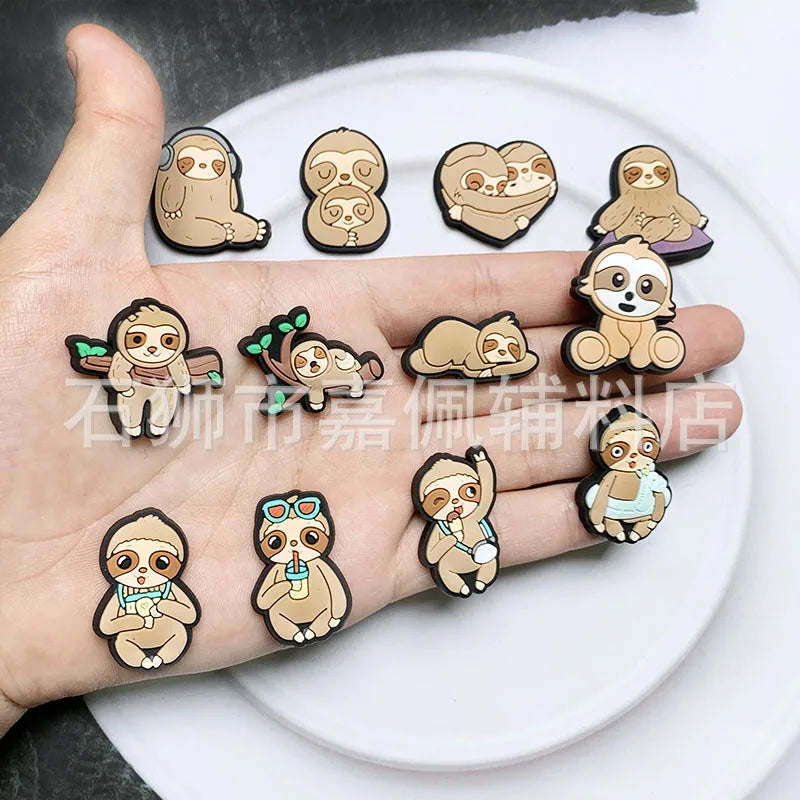 14-100pcs Lazy Tree Sloth Shoe Charms For Sandals,Shoe Decoration Accessories Shoe Pins Great Gift For Men Wom