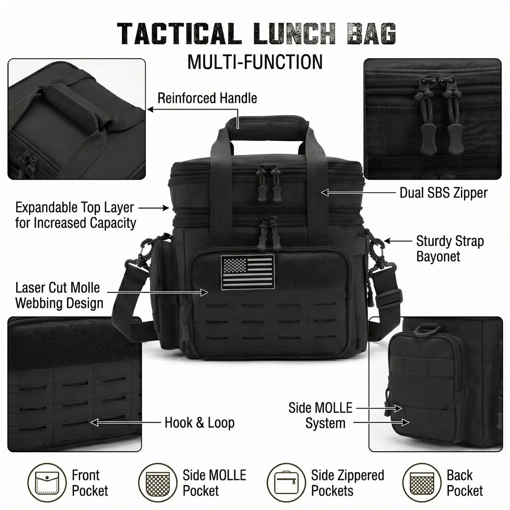 18L Insulated Picnic Cooler Bag Tactical Expandable Leakproof Thermal
