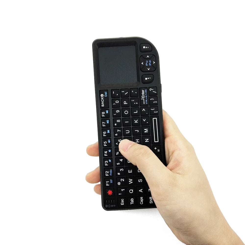 Kebidumei A8™ 3-in-1 Mini 2.4G Wireless Keyboard with Touchpad & Mouse – Backlit, Rechargeable, English & Russian | FlipStylez LLC®