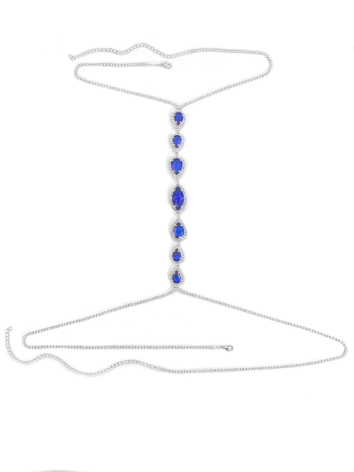 1pc Blue Droplet Fashion Body Chain Women's Chest Chain Summer Party