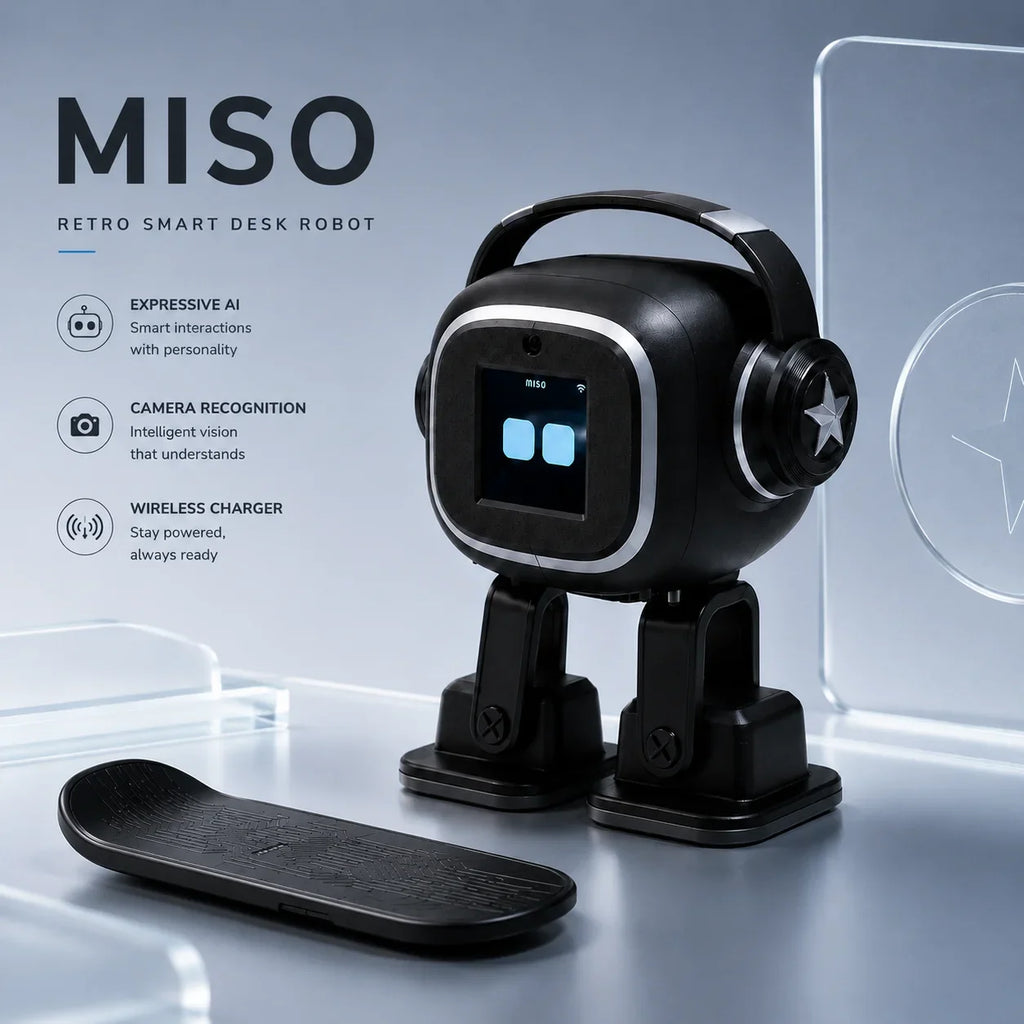 Miso Interactive AI Desktop Robot | EMO Smart Chat, Multilingual Companion, Dancing Mini Robot Charging Skateboard Fun Gift Toy