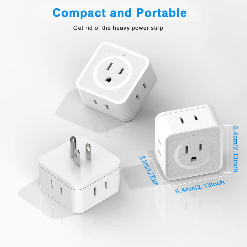 5 Way Multi Plug Outlet Extender, Wall Outlet Expander, Small