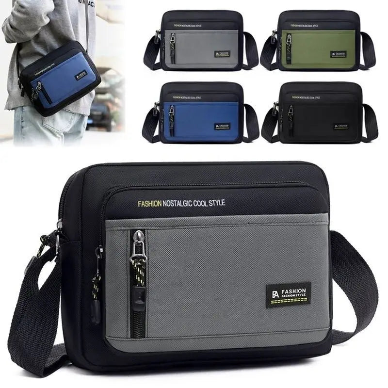 New Ox Cloth Men's Crossbody Bag Multi-Layer Busin Money Bag Mobile Phone Bag Soft Handle Casual Leisure Oulder Bag