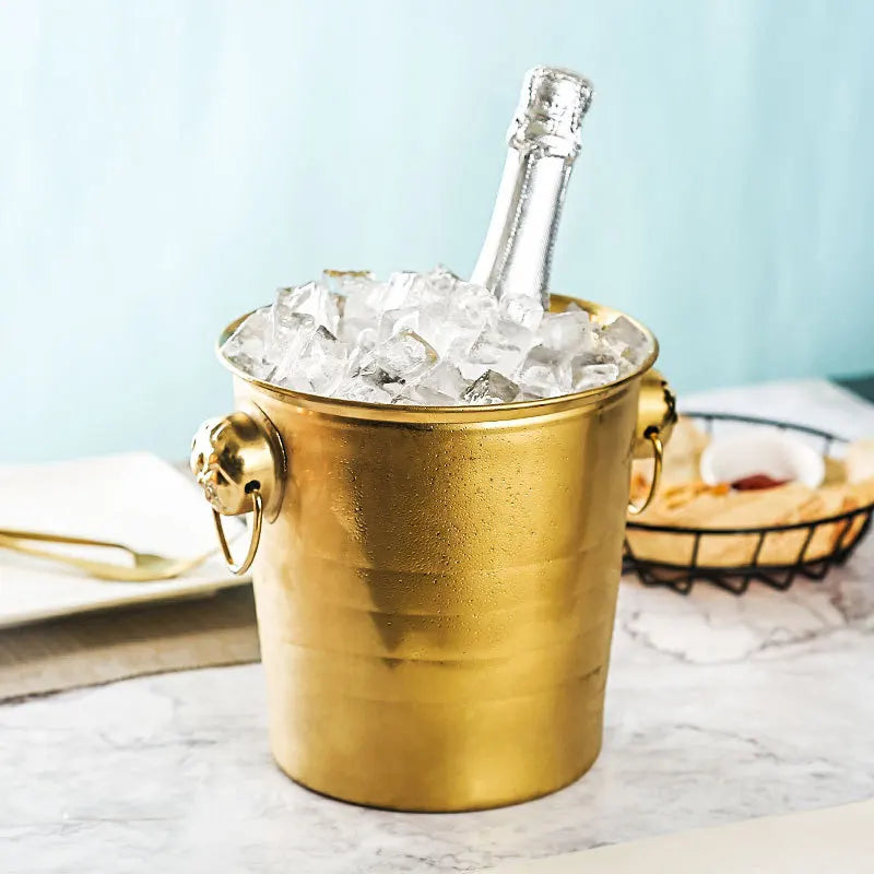Stainless Steel Double Wall Wine Cooler Insulated Tabletop Wine Chiller for White Wine Champagne Fits Most Standard Sized Bottle