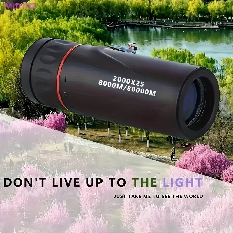 2000x25 HD Monocular Telescope, Compact Portable for Travel, Hiking