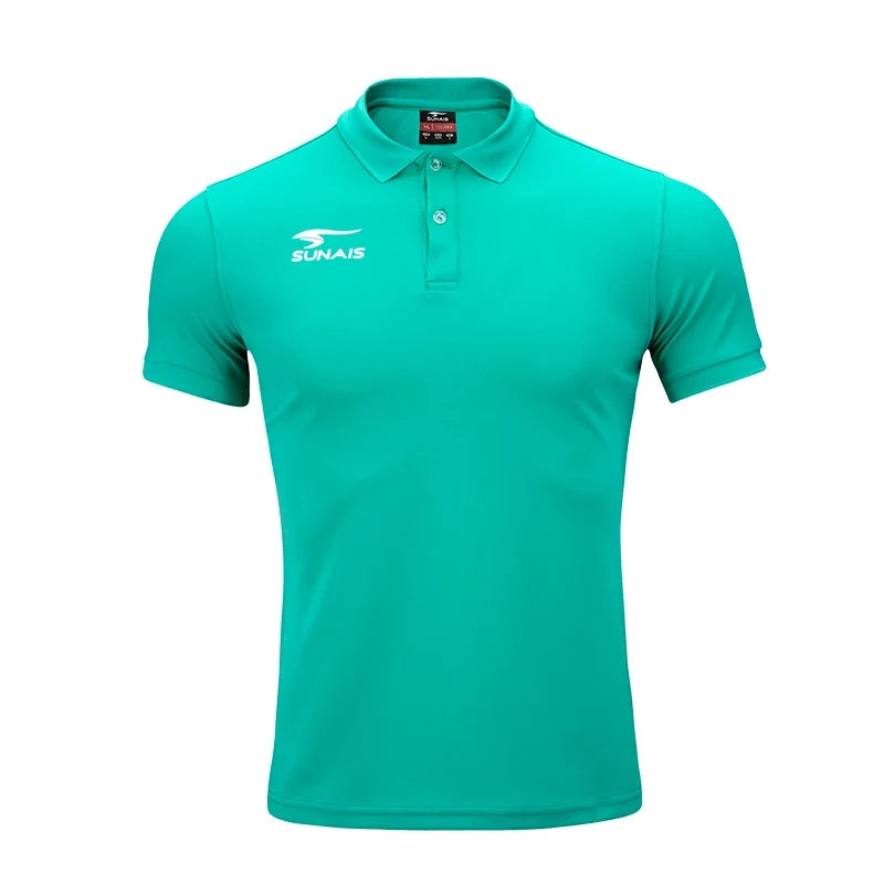 SUNAIS Men's Quick Dry Polo Shirt Breathable Football Training Short Sleeve T-shirt Outdoor Daily Casual Tops 730613