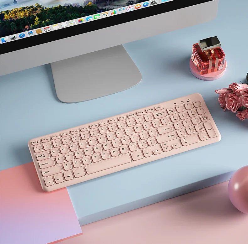 DIGIBLUSKY HW256™ Wireless Keyboard & Mouse Set – Ultra Slim, Scissor Keys, 1200 DPI, Multimedia, Ergonomic, Keypad Only & Full Suit, Pink, Green, White & Black | FlipStylez LLC®