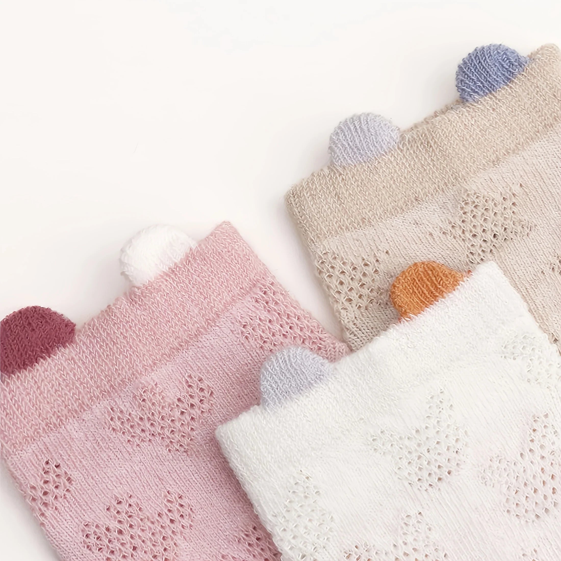 8-Pack Baby Floor Socks with Mesh Design, Breathable, Non-Slip