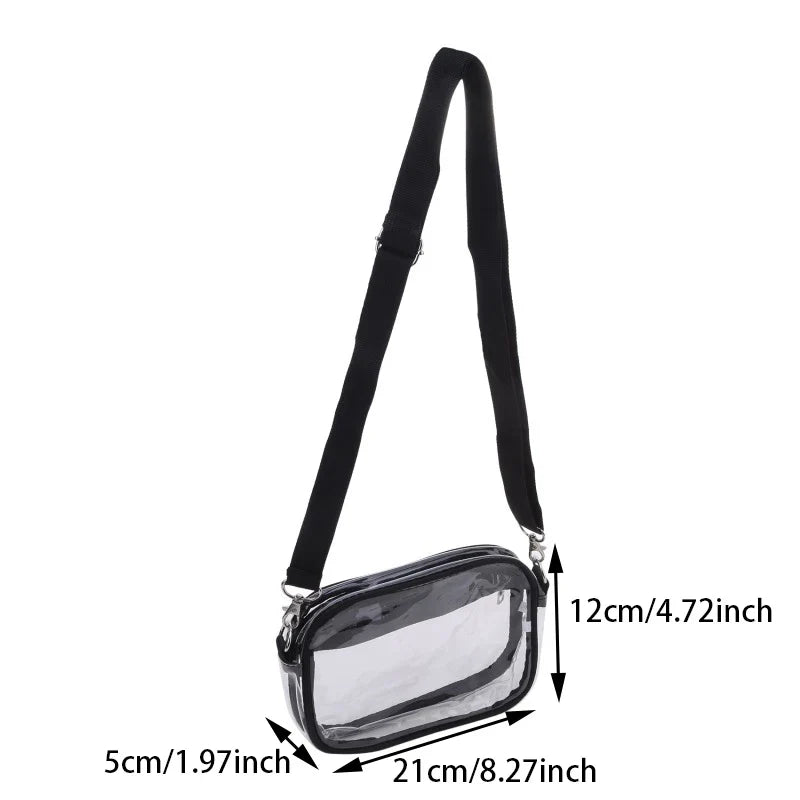 PVC Transparent Shoulder Bag Woman Crossbody Bags Concerts Sports Events Waterproof Jelly Pack Summer Travel Purse Phone Pouch