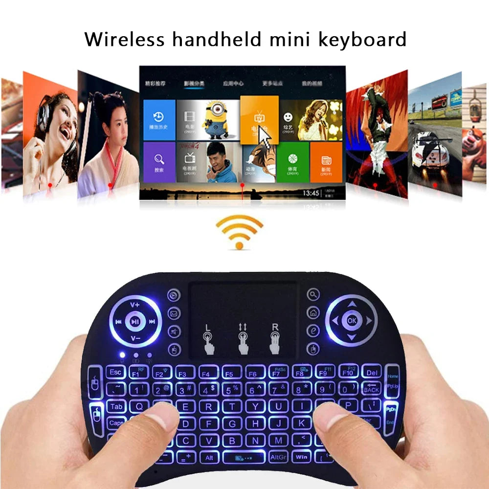 MRSVI i8™ Mini 2.4G Wireless Keyboard with Touchpad & 7-Color Backlit – Multi-Language, Air Mouse for TV Box & PC | FlipStylez LLC®