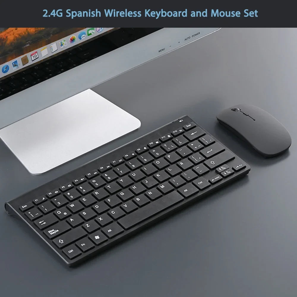 OEIN™ Spanish Layout Wireless Keyboard & Mouse Combo – 78 Keys, Bluetooth, Silent Gaming & Office Set | FlipStylez LLC®