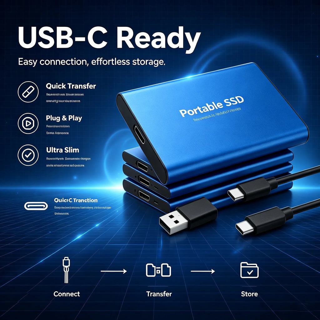16TB High‑speed Portable External SSD USB 3.1 Type‑c External Hard