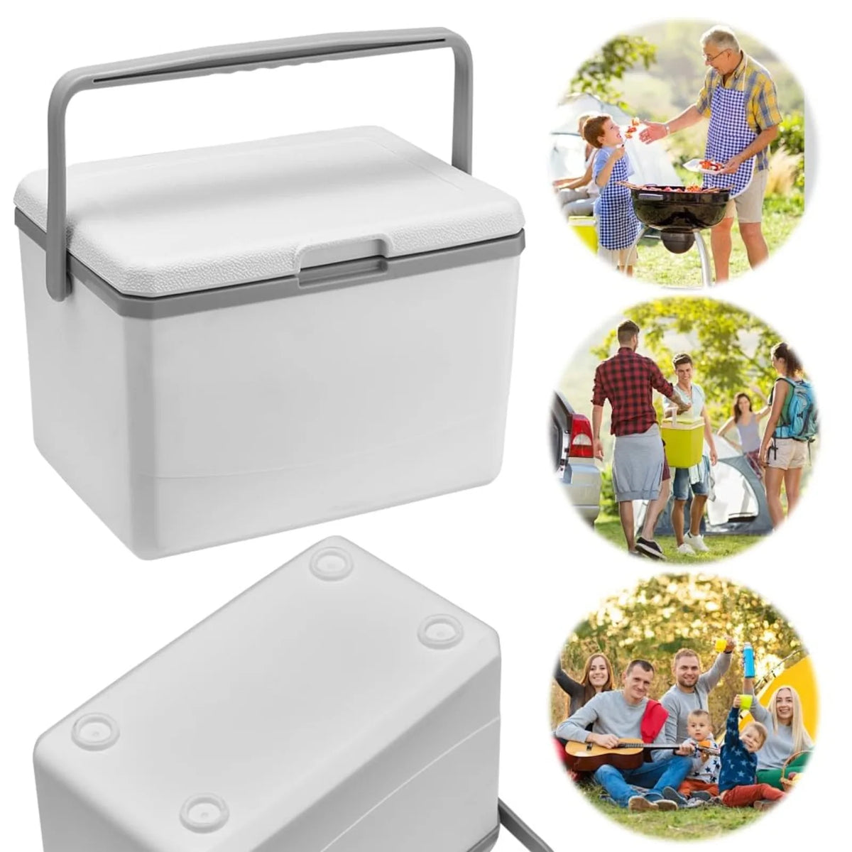 Portable Refrigerator 5L Mini Fridge Car Cooler with Handle Insulated Camping Freezer Compact Outdoor Storage Box for Road Trip