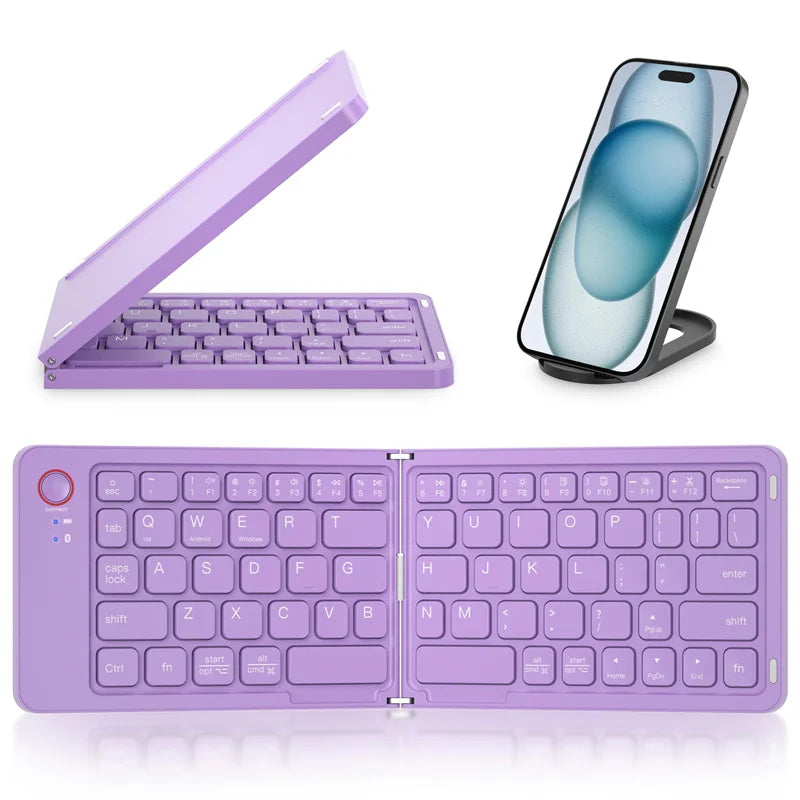 DIXSG™ Portable Bluetooth Foldable Keyboard – iOS, Android & Windows, 230Hr Battery, Silent Keys, Travel Ready | FlipStylez LLC®