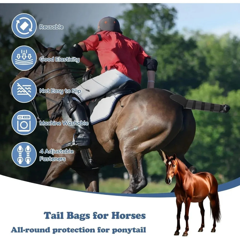 Horse Tail Protector Wrap Adjustable Horse Tail Guard Anti‑Rubbing Equestrian Equipment for Horse Transportation Training