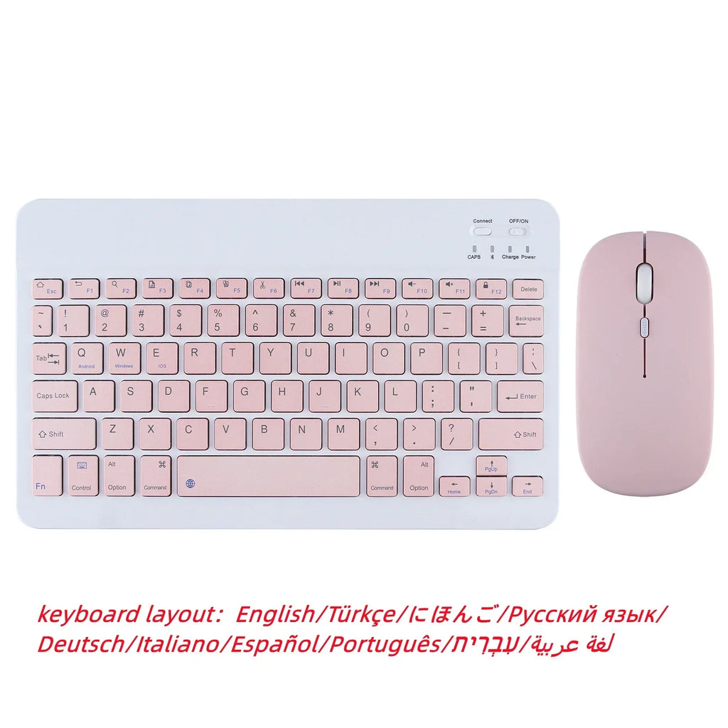 2026 New 10 inch For iPad Pro 11 Bluetooth Wireless Keyboard and Mouse English Hebrew For Android IOS Windows Phone Tablet
