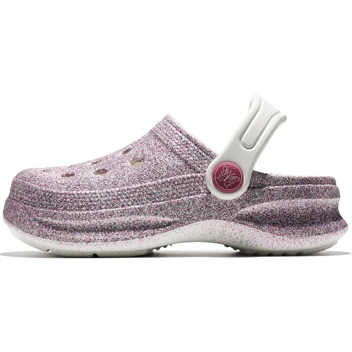 Kid's Glitter Clog and Mules, Lightweight EVA Garden Shoes, Non-Slip Sandals, Breathable Slip-On Shoes for Indoor Outdoor 168