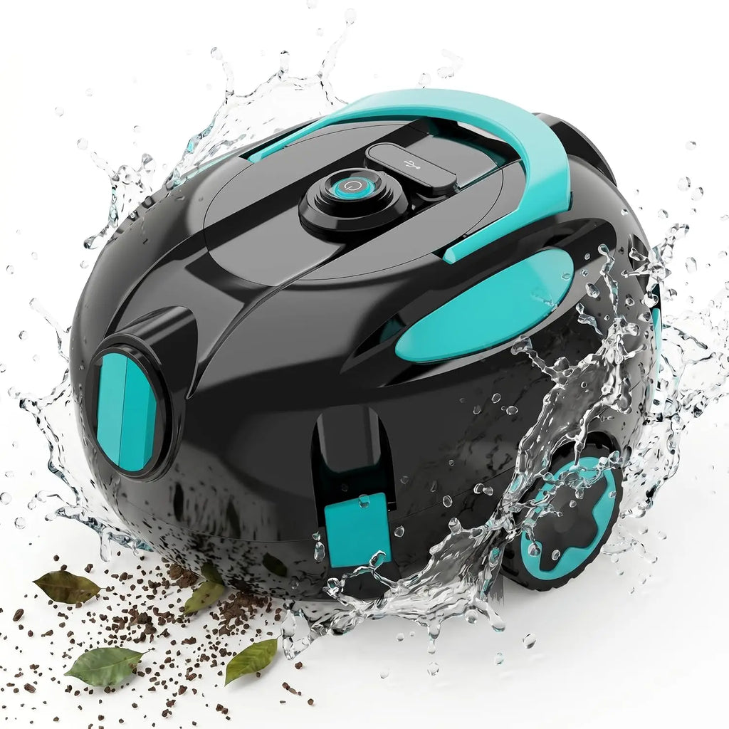 Cordless Robotic Pool Cleaner Featuring an Ultra-Long 160-Minute Battery Life, IPX8 Waterproof Rating, and Powerful Suction; Capable of Cleaning Pools up to 1,100 Square Feet, It Comes with a Retrieval Rope and Cleaning Brush