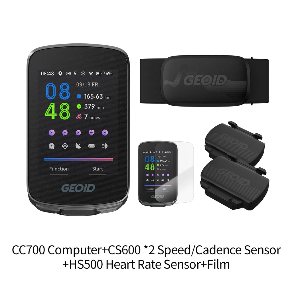GEOID CC700 Bike Computer Wireless Color Screen ANT+ WIFI Bicycle Speedometer IPX7 Waterproof Route Navigation Cycling Odometer