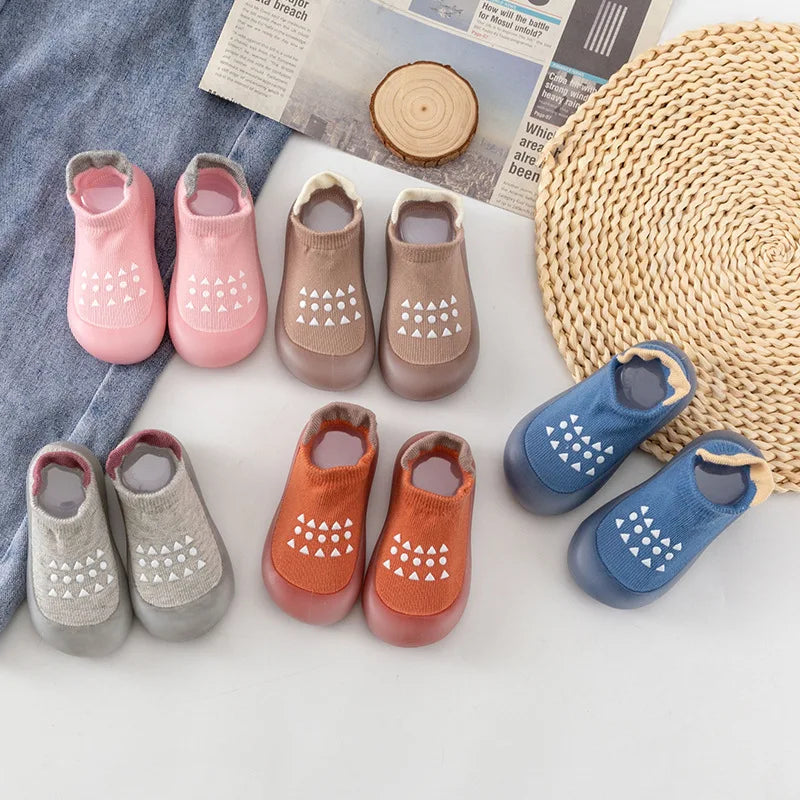 Baby Floor Shoes Blue and Pink Baby Indoor and Outdoor Walking Socks