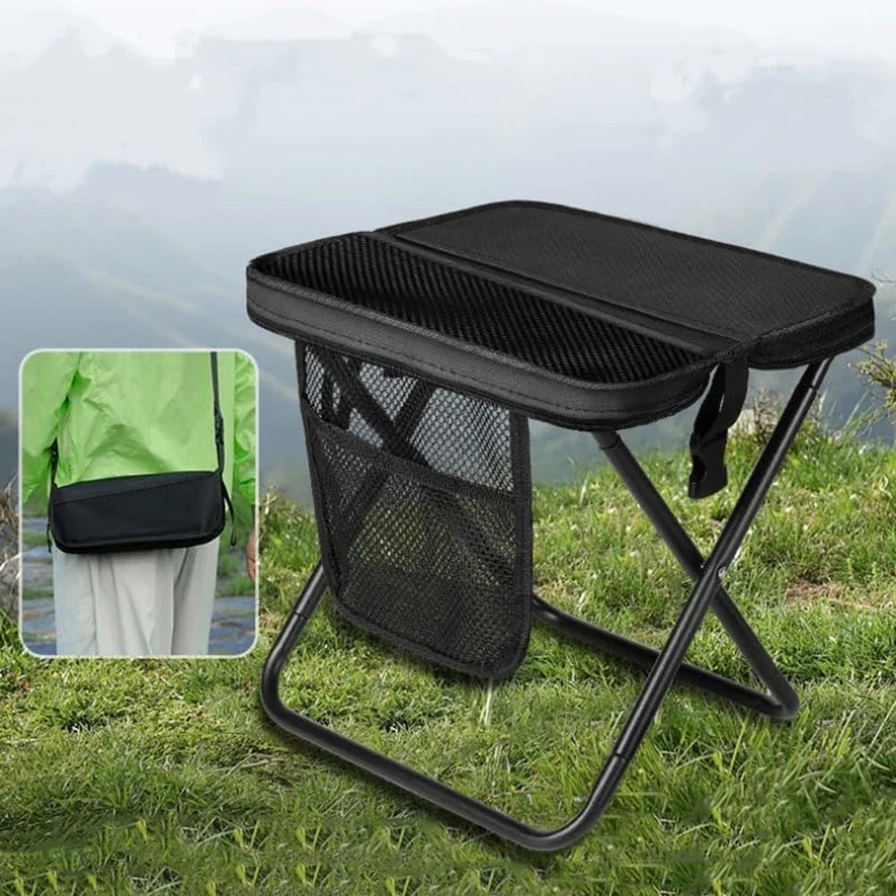 Camping Folding Stool with Storage Sack Portable Pocket Lightweight