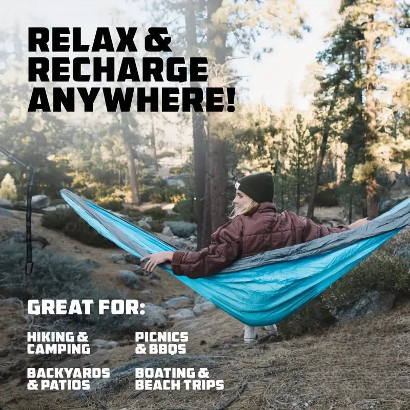 Camping Hammock Single Portable Hammocks with 2 Tree Straps and