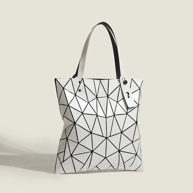 2026 Summer New Trendy Geometric Patchwork Rhombus Tote Bag Versatile Large Capacity Floral Handbag Shoulder Shopping Bag