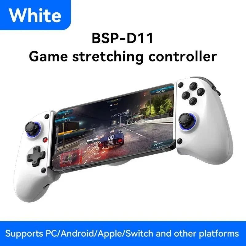 Bluetooth Mobile Game Controller for Switch/iOS/Android/Tablets Wireless Gamepad- Hall Effect D11 Telescopic Joysticks for PC