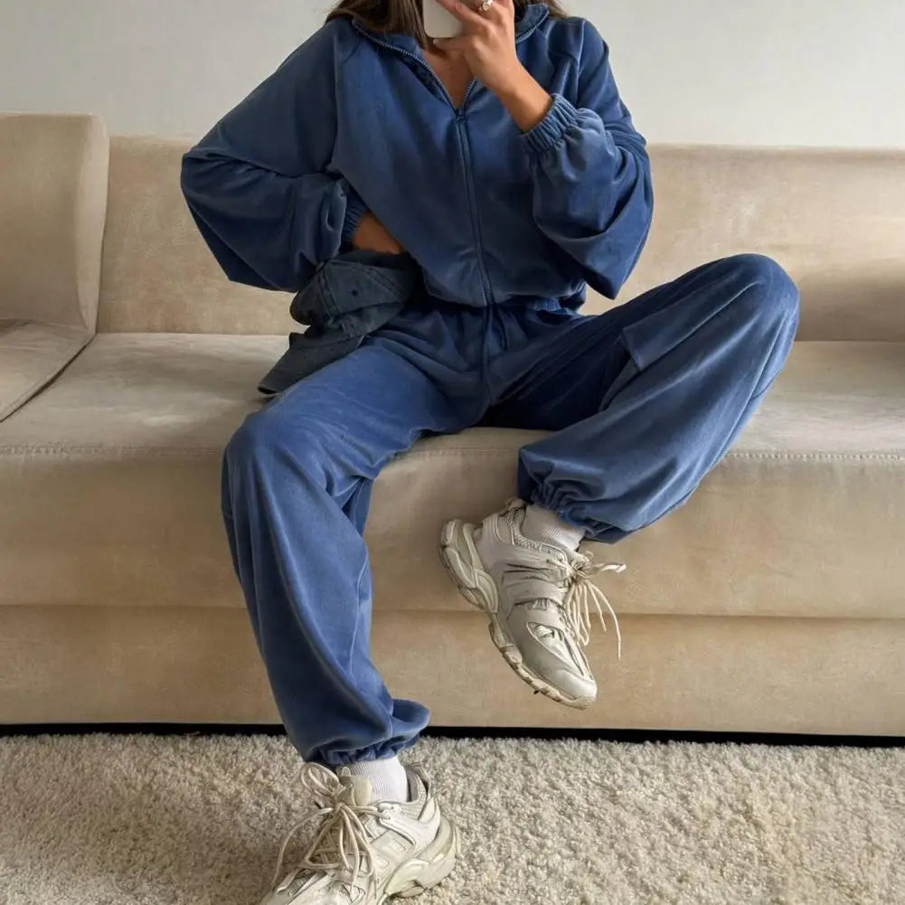 Casual Pants Suit Spring Autumn Cardigan Sweatshirts Sports Women