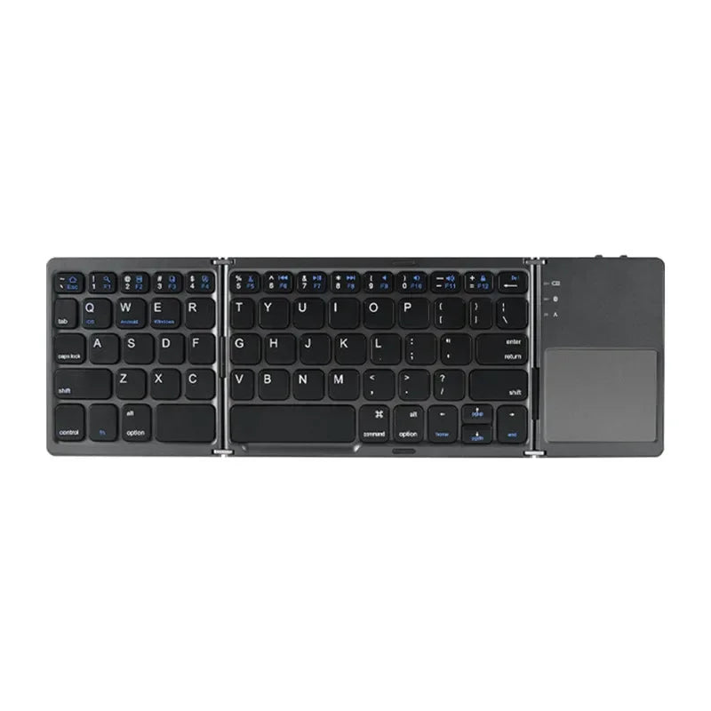 FlipStylez™ 3-Fold Wireless Bluetooth Keyboard with Touchpad – Compact, Rechargeable, Multi-Device, Windows, iOS, Android & Mac | FlipStylez LLC®