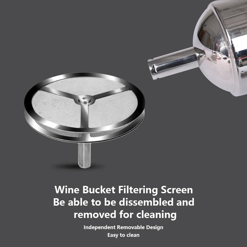 Stainless Steel Wine Aerator Shower Funnel with Sediment Strainer