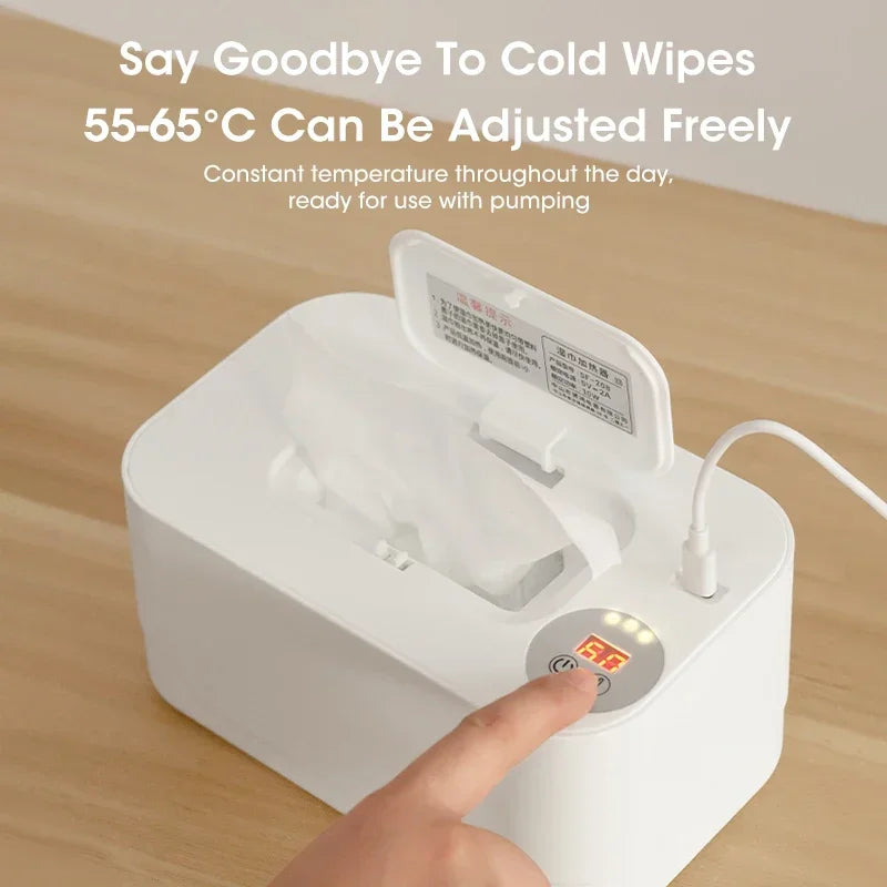 Baby Wipe Warmer Heater with LED Display Wet Towel Dispenser Portable