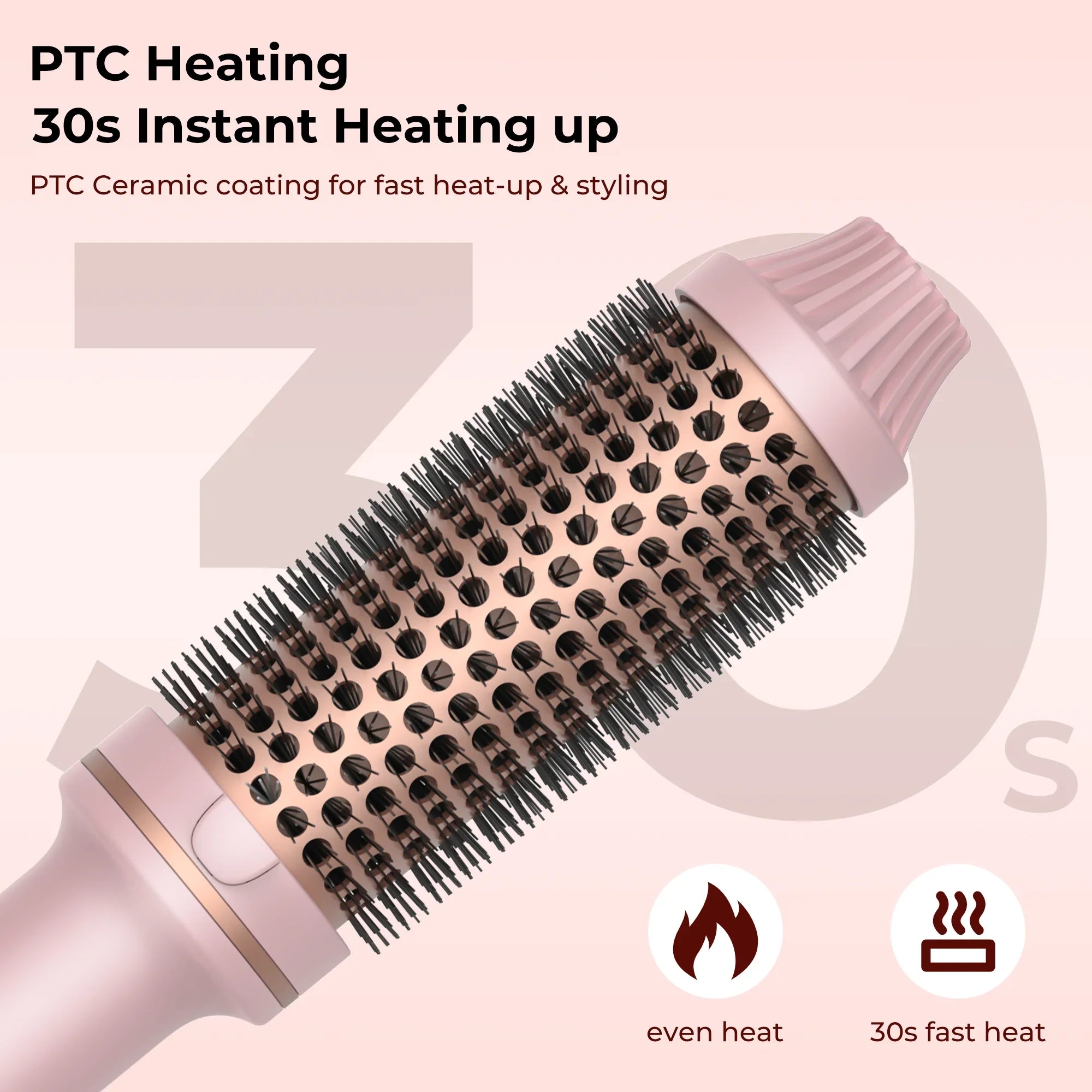 3 in 1 Hair Dryer Hot Air Brush Curling Iron Brush 32mm Electric
