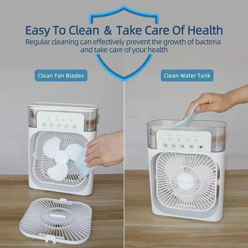 3 in 1 New Fan Air Conditioner Household Small Air Cooler LED Night