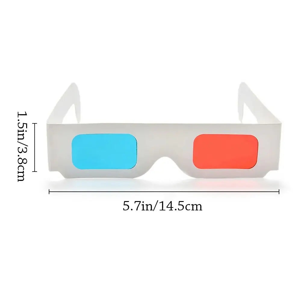 1Pc Universal 3D Glasses Cardboard Paper Glasses Portable Red Blue Cyan 3D TV Movie Game Glasses for DVD 3D Gaming Real Cinemas