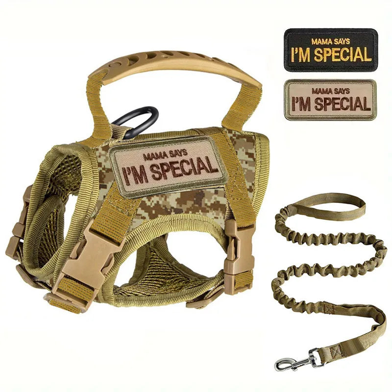 Tactical Cat Dog Harness Leash Adjustable Soft Mesh Pet Vest Cats Escape Proof Vest for Working Training for Large Cat/Small Dog