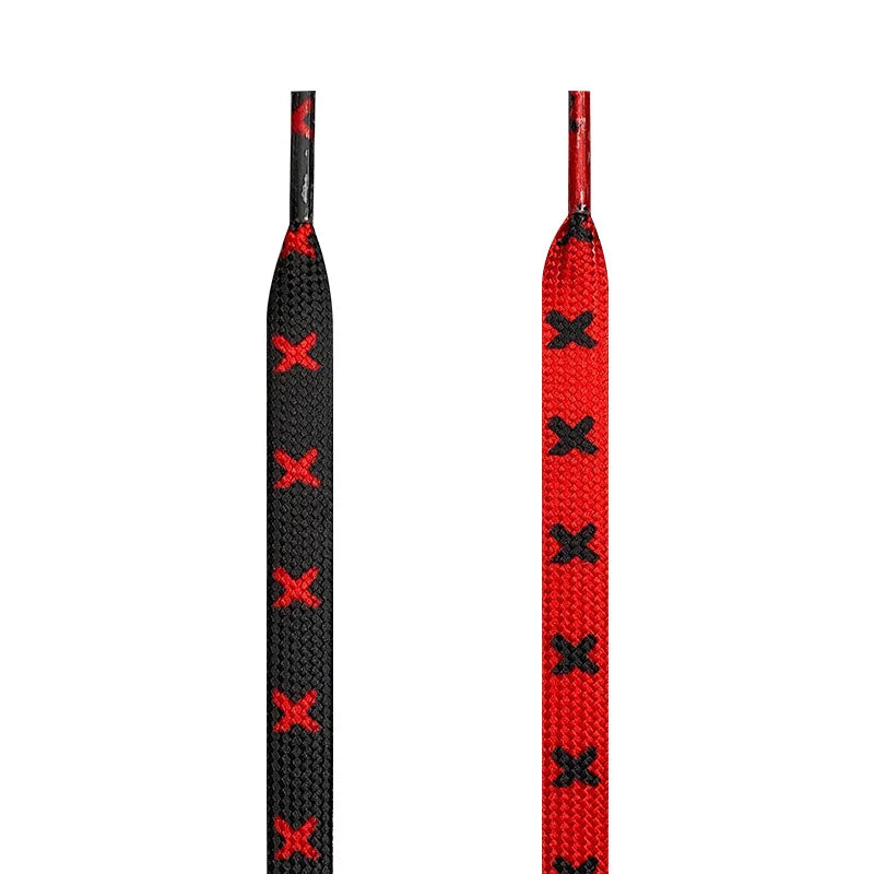 Black Red Banned Shoe Laces for Af1/aj MWTD Chicago Striped Infrared
