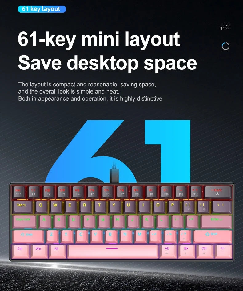 APAYADO™ 60% Mini Mechanical RGB Keyboard & Mouse Kit – Red Switches, 7200 DPI, Phantom RGB | FlipStylez LLC®