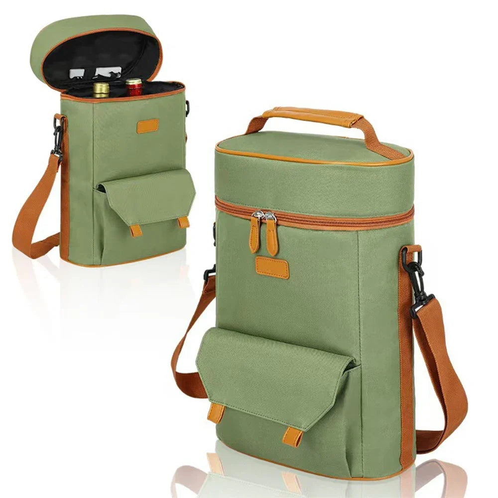 Insulated Wine Bag Portable Cooler Bag for Outdoor Picnic Wine Preservation Thermal Wine Carrier