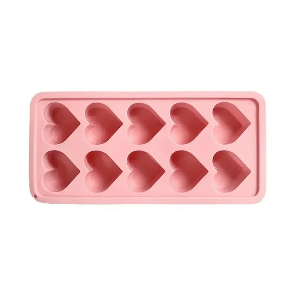 10 Grids Heart Shaped Silicone Ice Cube Trays Easy Release DIY Love Heart Ice Cubes Chocolate Candy Mold For Cocktails Ice Maker