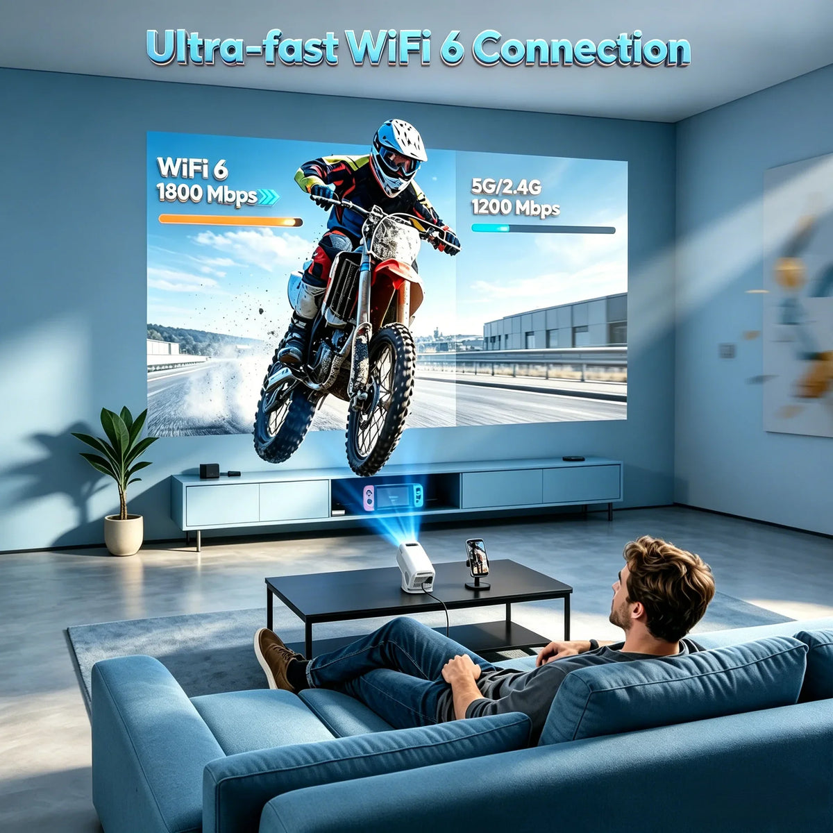 XGODY Portable Gimbal 3 Pro 12000LM 4K Projector 2.4G/5G WiFi Bluetooth 5.4 Android 11 Mini Home Theater Portable projector