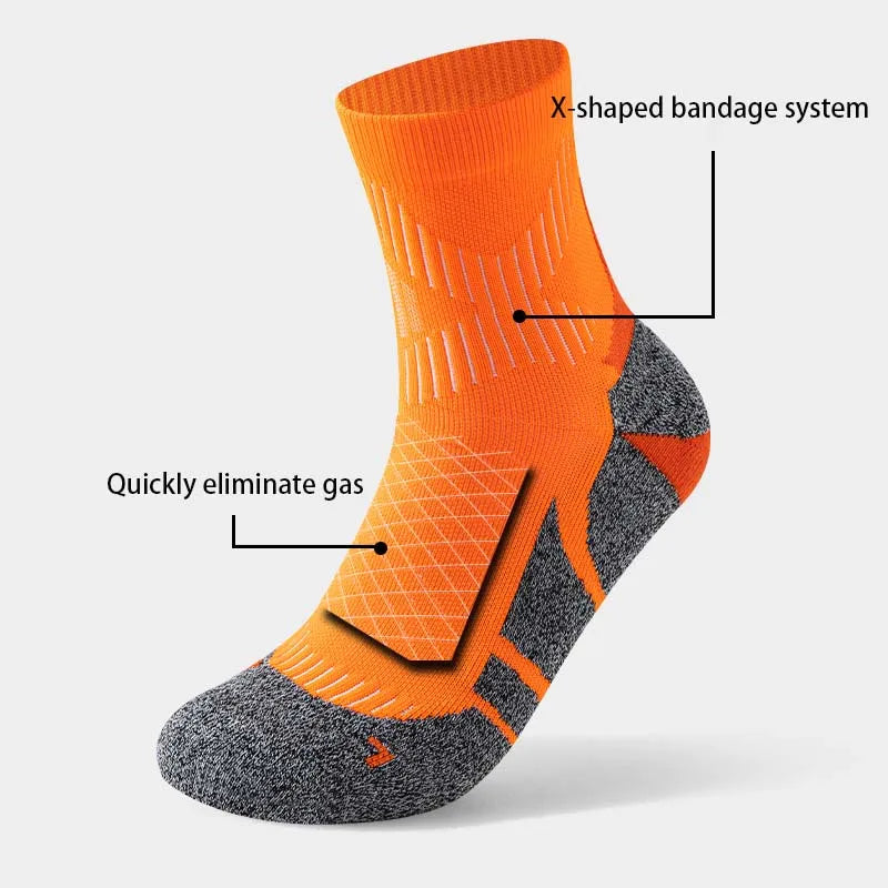 New Professional Marathon Running Sock Men Women Sports Fitness Ankle Thickened Cushioned Short Tube Low Cut Boat Ankle Socks