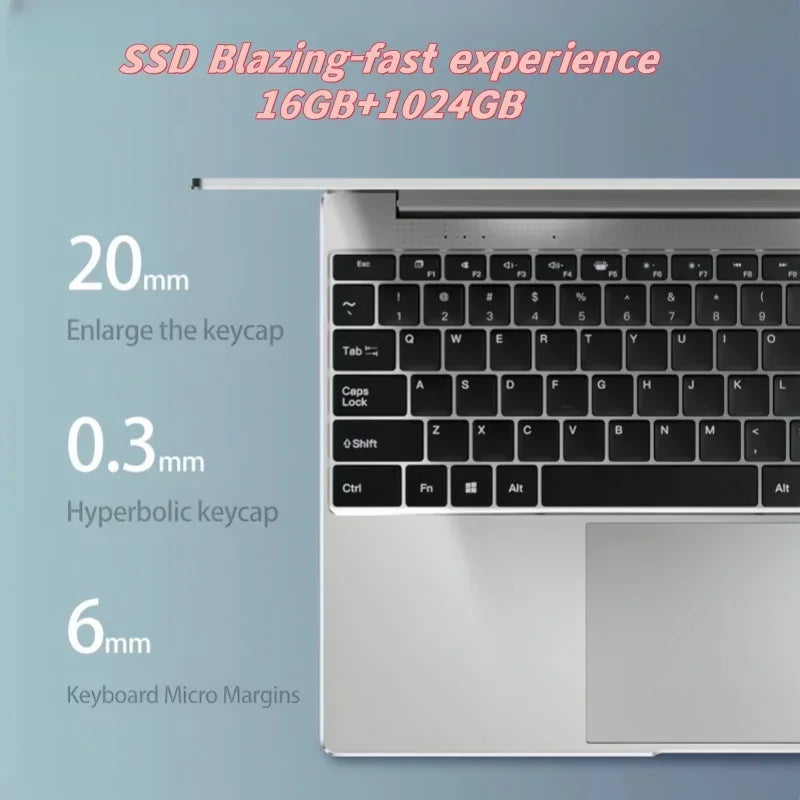 2026 NEW 14.1 Inch Ultra Slim Laptop Intel Core i9 9900 32GB RAM 2TB SSD Windows 11 Gaming Gamer Office Notebook 1920x1080 Max