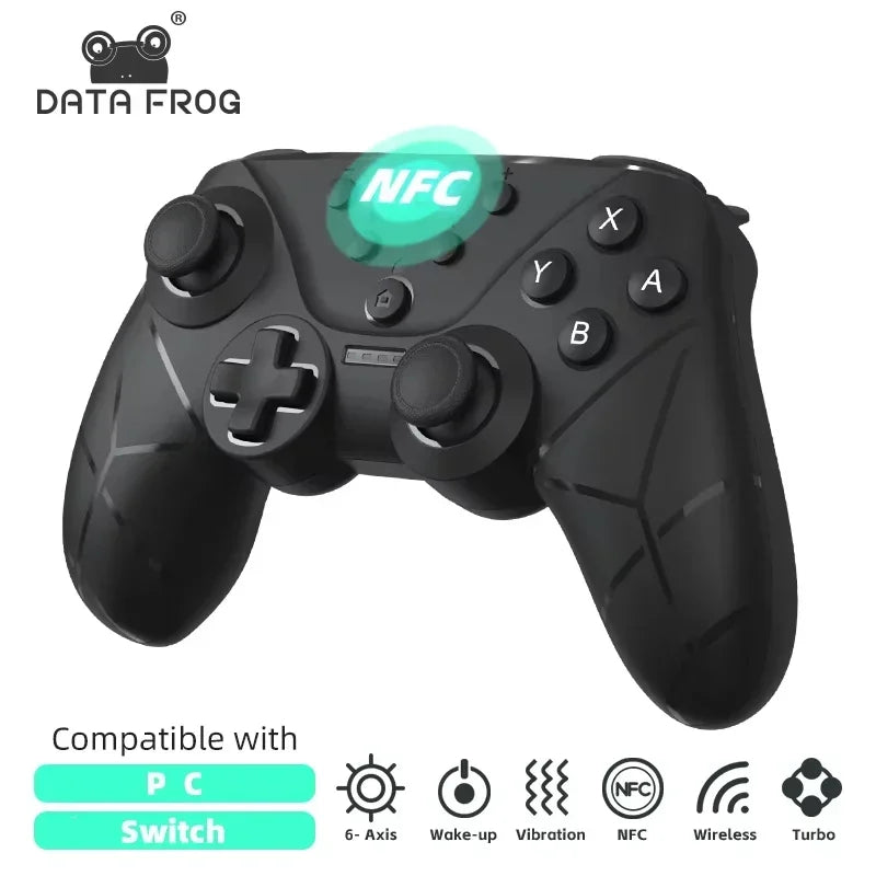 DATA FROG Wireless Bluetooth Game Handle NFC Turbo Adjustable Vibration Gaming Joystick For Switch Handheld Console