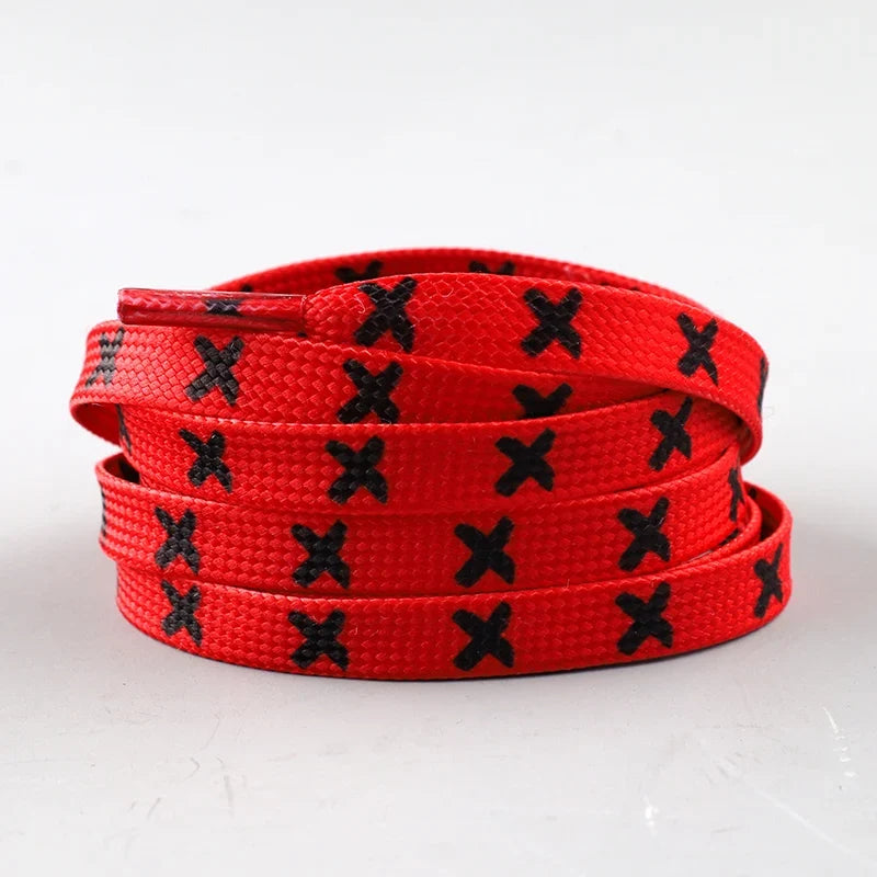 Black Red Banned Shoe Laces for Af1/aj MWTD Chicago Striped Infrared