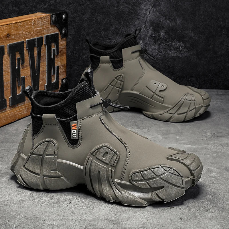 Men's New Casual Sports Shoes Breathable Anti-slip Wear-resistant High-top Outdoor Hiking Walking Men's Shoes Zapatillas Male