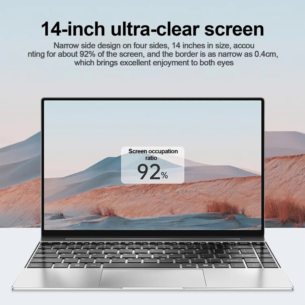 2026 14.1' Ultra Slim Laptop Intel Core I9-9900 16GB RAM 1/2TB SSD Windows 11 Fingerprint Unlock Office Game Backlight Laptop