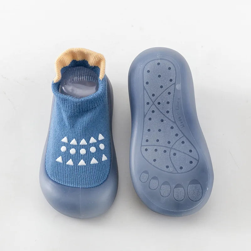 Baby Floor Shoes Blue and Pink Baby Indoor and Outdoor Walking Socks