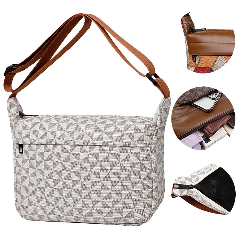 Neutral style bag with a combined design for men and women, suitable for travel. PU cross-body bag.